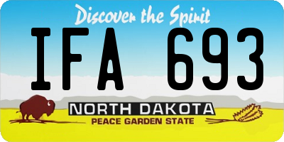 ND license plate IFA693