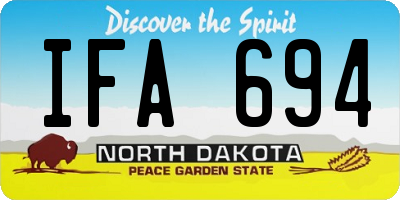 ND license plate IFA694