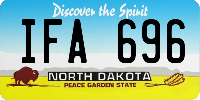 ND license plate IFA696