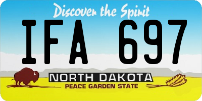 ND license plate IFA697