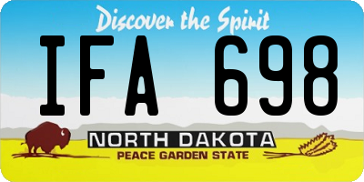 ND license plate IFA698