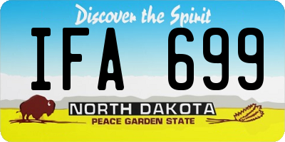 ND license plate IFA699