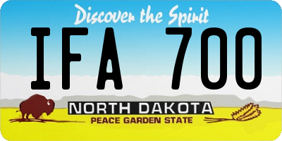 ND license plate IFA700