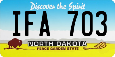 ND license plate IFA703