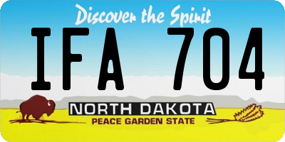 ND license plate IFA704