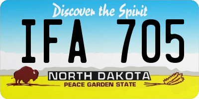 ND license plate IFA705