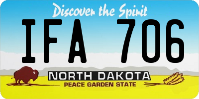 ND license plate IFA706