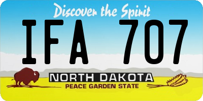 ND license plate IFA707