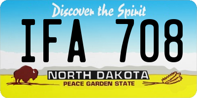 ND license plate IFA708