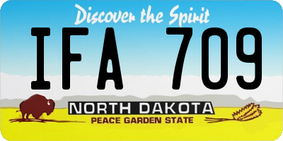 ND license plate IFA709