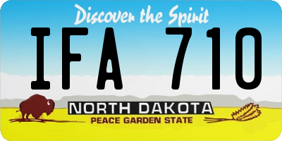 ND license plate IFA710