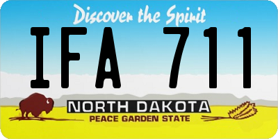 ND license plate IFA711