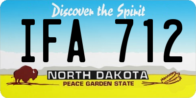 ND license plate IFA712