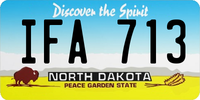 ND license plate IFA713