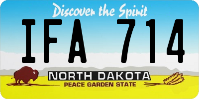 ND license plate IFA714