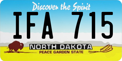 ND license plate IFA715