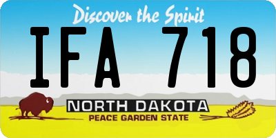 ND license plate IFA718