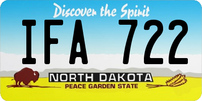 ND license plate IFA722