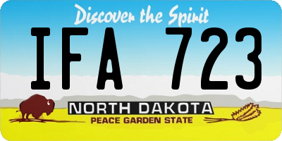 ND license plate IFA723