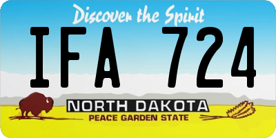 ND license plate IFA724