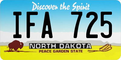 ND license plate IFA725