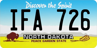 ND license plate IFA726