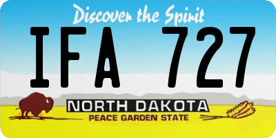 ND license plate IFA727