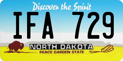 ND license plate IFA729