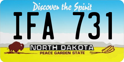 ND license plate IFA731