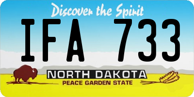 ND license plate IFA733