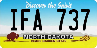ND license plate IFA737