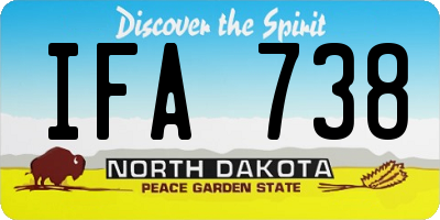 ND license plate IFA738