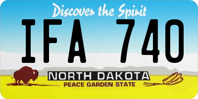 ND license plate IFA740