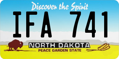 ND license plate IFA741
