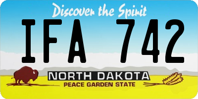 ND license plate IFA742