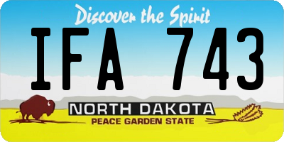 ND license plate IFA743