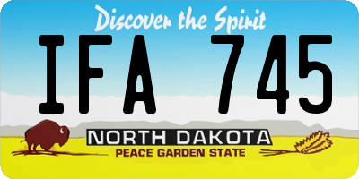 ND license plate IFA745
