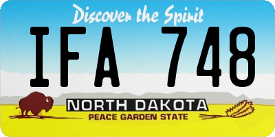 ND license plate IFA748