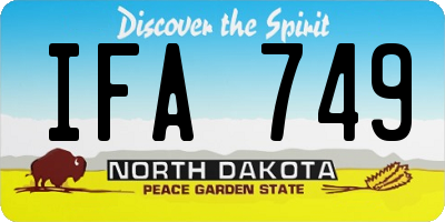 ND license plate IFA749