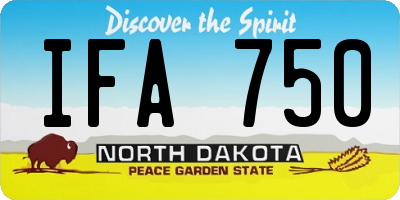 ND license plate IFA750