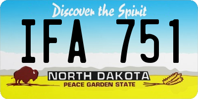 ND license plate IFA751