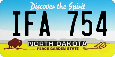 ND license plate IFA754
