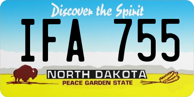 ND license plate IFA755
