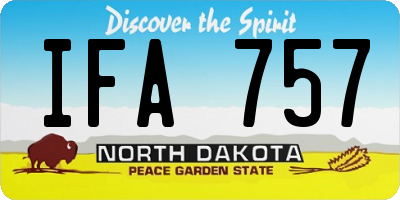 ND license plate IFA757