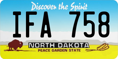 ND license plate IFA758