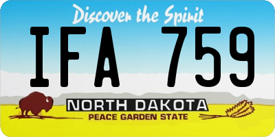 ND license plate IFA759