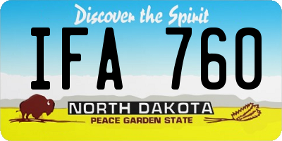 ND license plate IFA760