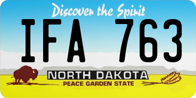 ND license plate IFA763