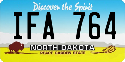 ND license plate IFA764