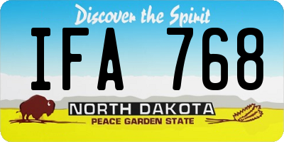 ND license plate IFA768
